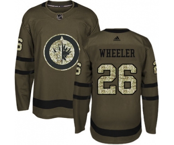 Adidas Winnipeg Jets #26 Blake Wheeler Green Salute to Service Stitched Youth NHL Jersey