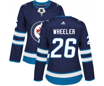 Adidas Winnipeg Jets #26 Blake Wheeler Navy Blue Home Authentic Women's Stitched NHL Jersey