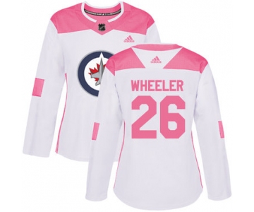 Adidas Winnipeg Jets #26 Blake Wheeler White Pink Authentic Fashion Women's Stitched NHL Jersey