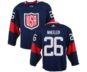 Men's Team USA #26 Blake Wheeler Navy Blue 2016 World Cup of Hockey Game Jersey