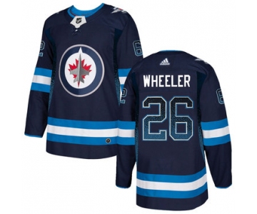 Men's Winnipeg Jets #26 Blake Wheeler Navy Drift Fashion Adidas Jersey