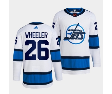 Men's Winnipeg Jets #26 Blake Wheeler White 2022 Reverse Retro Stitched Jersey