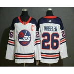 Men's Winnipeg Jets #26 Blake Wheeler White Breakaway Heritage Adidas Stitched NHL Jersey