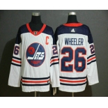 Men's Winnipeg Jets #26 Blake Wheeler White Breakaway Heritage Adidas Stitched NHL Jersey