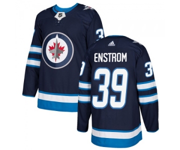 Adidas Jets #39 Tobias Enstrom Navy Blue Home Authentic Stitched NHL Jersey