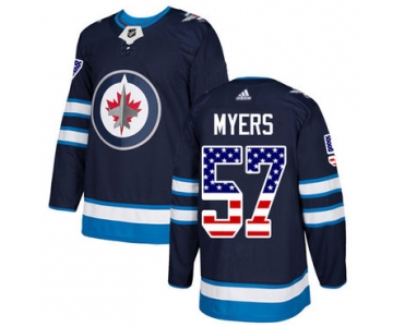 Adidas Jets #57 Tyler Myers Navy Blue Home Authentic USA Flag Stitched NHL Jersey