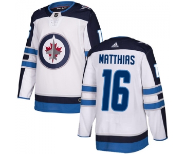 Adidas NHL Winnipeg Jets #16 Shawn Matthias Away White Authentic Jersey