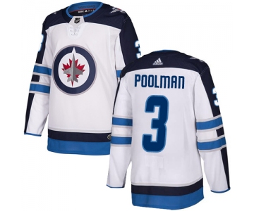 Adidas NHL Winnipeg Jets #3 Tucker Poolman Away White Authentic Jersey