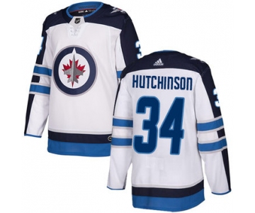 Adidas NHL Winnipeg Jets #34 Michael Hutchinson Away White Authentic Jersey