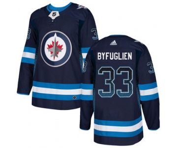 Men's Winnipeg Jets #33 Dustin Byfuglien Navy Drift Fashion Adidas Jersey