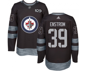 Men's Winnipeg Jets #39 Tobias Enstrom Black 100th Anniversary Stitched NHL 2017 adidas Hockey Jersey