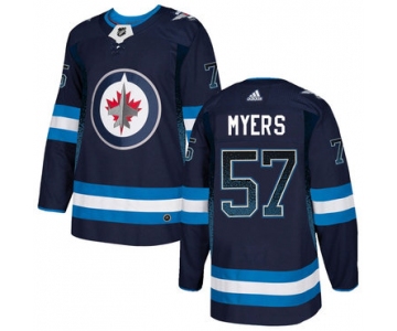 Men's Winnipeg Jets #57 Tyler Myers Navy Drift Fashion Adidas Jersey