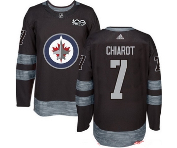 Men's Winnipeg Jets #7 Ben Chiarot Black 100th Anniversary Stitched NHL 2017 adidas Hockey Jersey