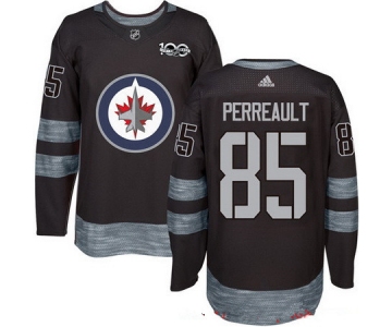 Men's Winnipeg Jets #85 Mathieu Perreault Black 100th Anniversary Stitched NHL 2017 adidas Hockey Jersey