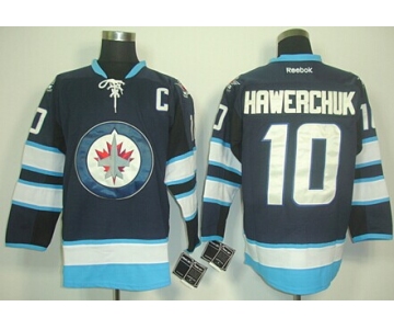 Winnipeg Jets #10 Dale Hawerchuk Navy Blue Jersey