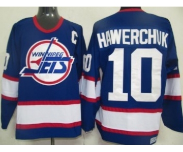 Winnipeg Jets #10 Dale Hawerchuk Navy Blue Throwback CCM Jersey