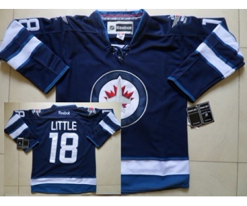 Winnipeg Jets #18 Bryan Little Navy Blue Jersey