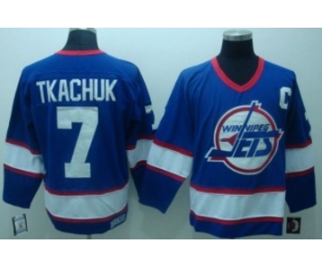 Winnipeg Jets #7 Keith Tkachuk Navy Blue Throwback CCM Jersey