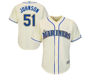 Mariners #51 Randy Johnson Cream Cool Base Stitched Youth Baseball Jersey
