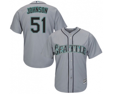 Mariners #51 Randy Johnson Grey Cool Base Stitched Youth Baseball Jersey