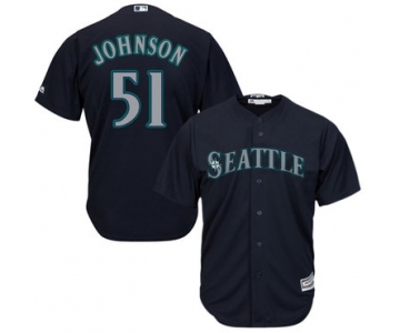 Mariners #51 Randy Johnson Navy Blue Cool Base Stitched Youth Baseball Jersey
