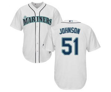 Mariners #51 Randy Johnson White Cool Base Stitched Youth Baseball Jersey