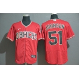 Men's Arizona Diamondbacks #51 Randy Johnson Red Stitched Nike MLB Flex Base Jersey