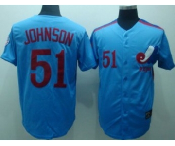 Montreal Expos #51 Randy Johnson 1982 Blue Throwback Jersey