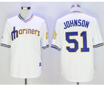 Seattle Mariners #51 Randy Johnson 1979 White Pullover Jersey