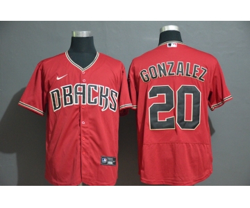 Men's Arizona Diamondback #20 Luis Gonzalez Red Stitched Nike MLB Flex Base Jersey