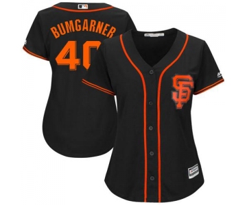 Giants #40 Madison Bumgarner Black Women's Alternate Stitched Baseball Jersey