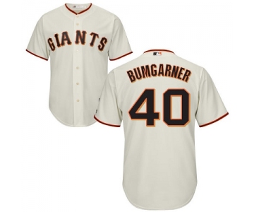 Giants #40 Madison Bumgarner Cream Stitched Youth Baseball Jersey