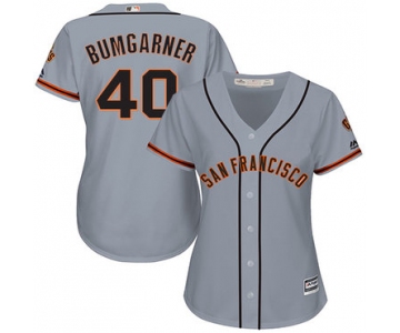 Giants #40 Madison Bumgarner Grey Road Women's Stitched Baseball Jersey