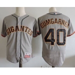 Men's San Francisco Giants #40 Madison Bumgarner Gray Gigantes Stitched MLB Majestic Flex Base Jersey