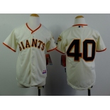 San Francisco Giants #40 Madison Bumgarner Cream Kids Jersey