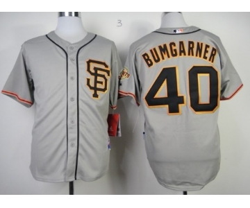 San Francisco Giants #40 Madison Bumgarner Gray SF Edition Jersey