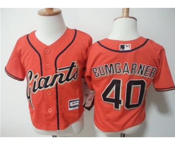 Toddler San Francisco Giants #40 Madison Bumgarner Orange MLB Majestic Baseball Jersey