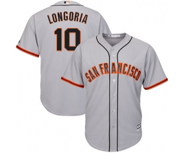 Giants #10 Evan Longoria Grey Road Cool Base Stitched Youth Baseball Jersey