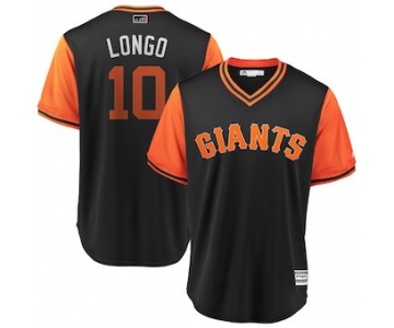 Men's San Francisco Giants 10 Evan Longoria Longo Majestic Black 2018 Players' Weekend Cool Base Jersey