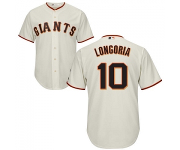 San Francisco Giants #10 Evan Longoria Cream New Cool Base Stitched MLB Jersey