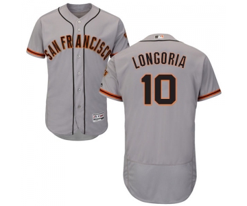 San Francisco Giants #10 Evan Longoria Grey Flexbase Authentic Collection Road Stitched MLB Jersey