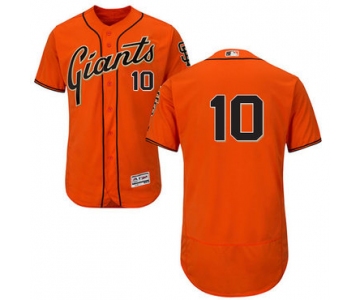 San Francisco Giants #10 Evan Longoria Orange Flexbase Authentic Collection Stitched MLB Jersey