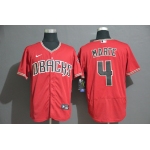 Men's Arizona Diamondback #4 Ketel Marte Red Stitched Nike MLB Flex Base Jersey