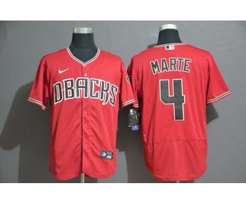 Men's Arizona Diamondback #4 Ketel Marte Red Stitched Nike MLB Flex Base Jersey