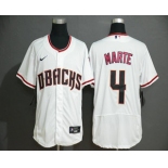 Men's Arizona Diamondback #4 Ketel Marte White Stitched Nike MLB Flex Base Jersey