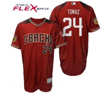 Men's Arizona Diamondbacks #24 Yasmany Tomas Red 2017 Spring Training Stitched MLB Majestic Flex Base Jersey