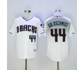 Men's Arizona Diamondbacks #44 Paul Goldschmidt White Capri 2016 Flexbase Majestic Baseball Jersey