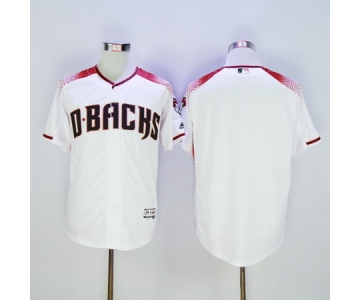 Men's Arizona Diamondbacks Blank Home White Brick 2016 Flexbase Majestic Baseball Jersey