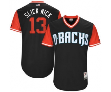 Men's Arizona Diamondbacks Nick Ahmed Slick Nick Majestic Black 2017 Players Weekend Authentic Jersey