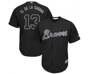 Braves #13 Ronald Acuna Jr. Black El de la Sabana Players Weekend Cool Base Stitched Baseball Jersey